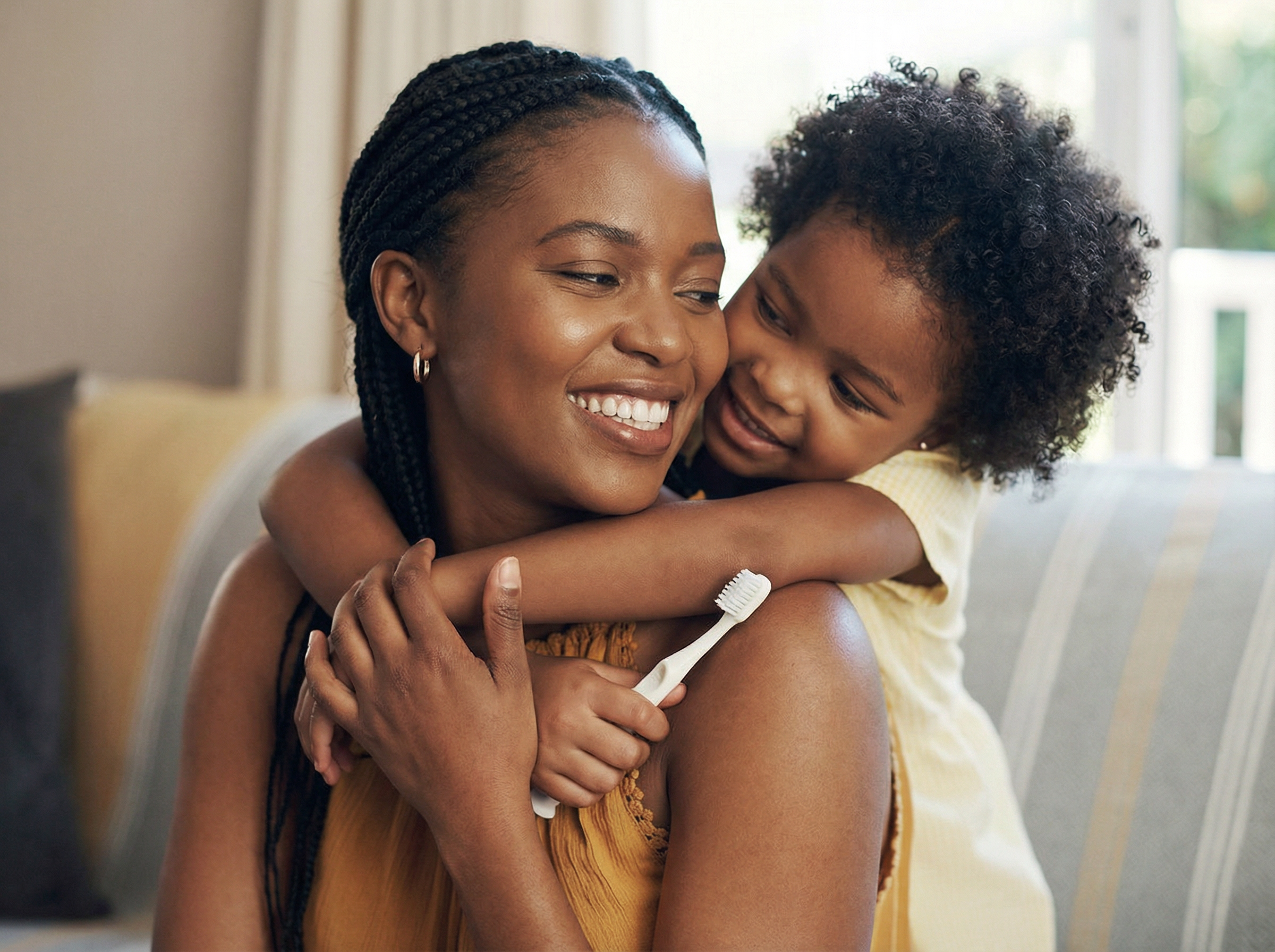 Parents and children smiling